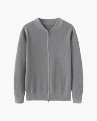 Ribbed Zip-Up Cardigan for Men