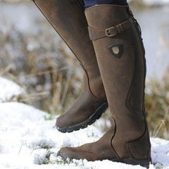 Waterproof Riding Boots with Buckle Detail for Women