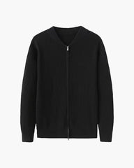 Ribbed Zip-Up Cardigan for Men