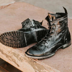 Vintage Lace-Up Combat Boots for Men