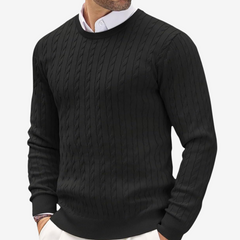 Cable Knit Crew Neck Sweater for Men