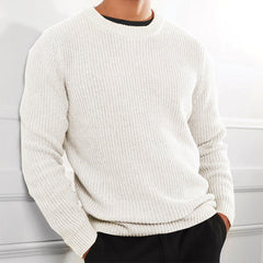 Textured Crew Neck Knit Sweater for Men