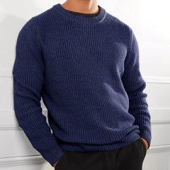 Textured Crew Neck Knit Sweater for Men