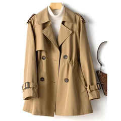 Double-Breasted Short Trench Coat for Women