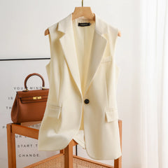 Sleeveless Tailored Blazer Vest for Women