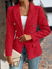 Textured Double-Breasted Blazer for Women