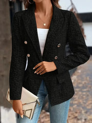 Textured Double-Breasted Blazer for Women