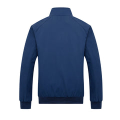 Smart Casual Zip-Up Bomber Jacket with Shirt Collar for Men