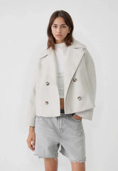 Double-Breasted Cropped Jacket for Women