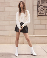 Patent Block Heel Ankle Boots for Women