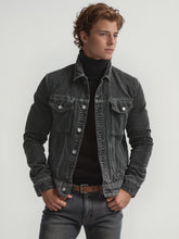 Corduroy Button-Up Trucker Jacket for Men