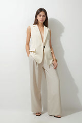 Sleeveless Tailored Blazer Vest for Women