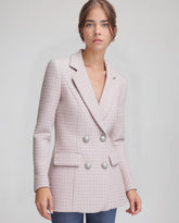 Textured Double-Breasted Tweed Blazer for Women