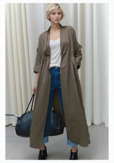 Relaxed Fit Long Drape Cardigan for Women