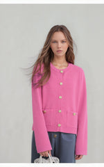Button-Up Knit Cardigan for Women