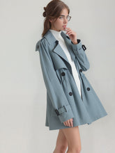 Double-Breasted Short Trench Coat for Women