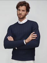 Cable Knit Crew Neck Sweater for Men