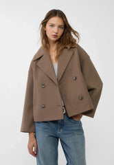Double-Breasted Cropped Jacket for Women
