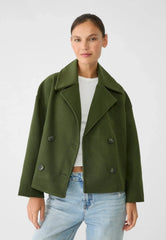 Double-Breasted Cropped Jacket for Women