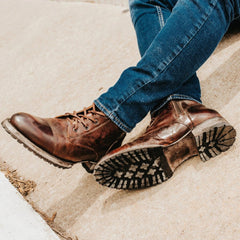 Vintage Lace-Up Combat Boots for Men