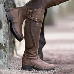 Waterproof Riding Boots with Buckle Detail for Women