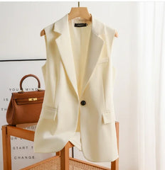 Sleeveless Tailored Blazer Vest for Women