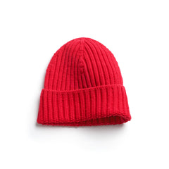 Ribbed Knit Cuffed Beanie Hat for Women